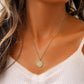 Fashion Simple Stainless Steel Gold Vintage Coin Pictogram Choker Necklace for Women