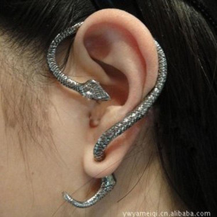 Retro exaggerated snake-shaped winding ear clip non-mainstream unilateral fashion ear hanging jewelry stall