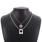 N1171 Internet celebrity temperament sweet and bitter necklace square brand hollow love resin metal pendant necklace