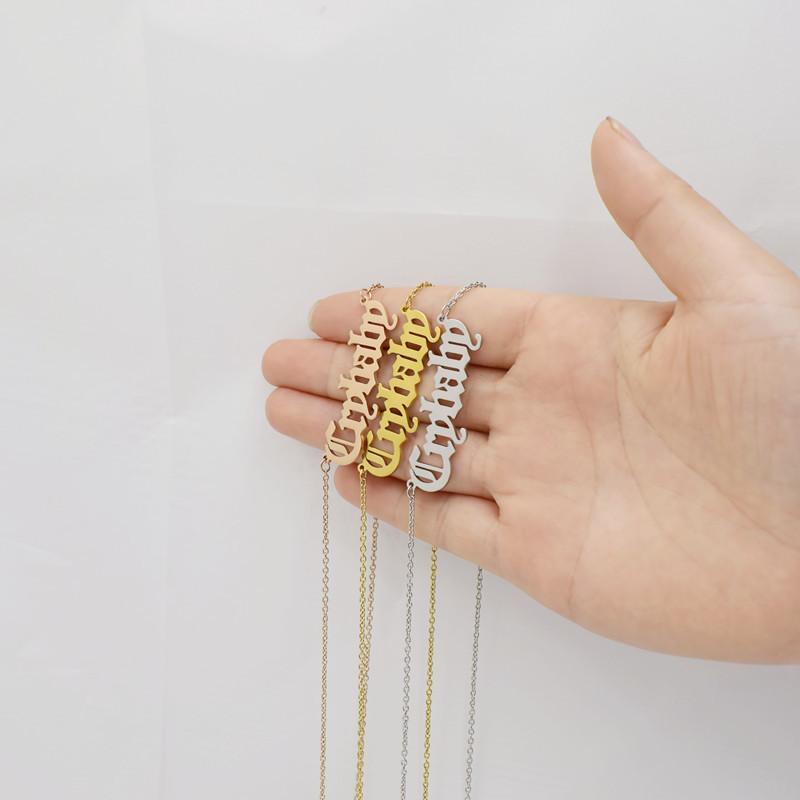 Crybaby Necklace Simple Creative Ancient English Alphabet Necklace Female