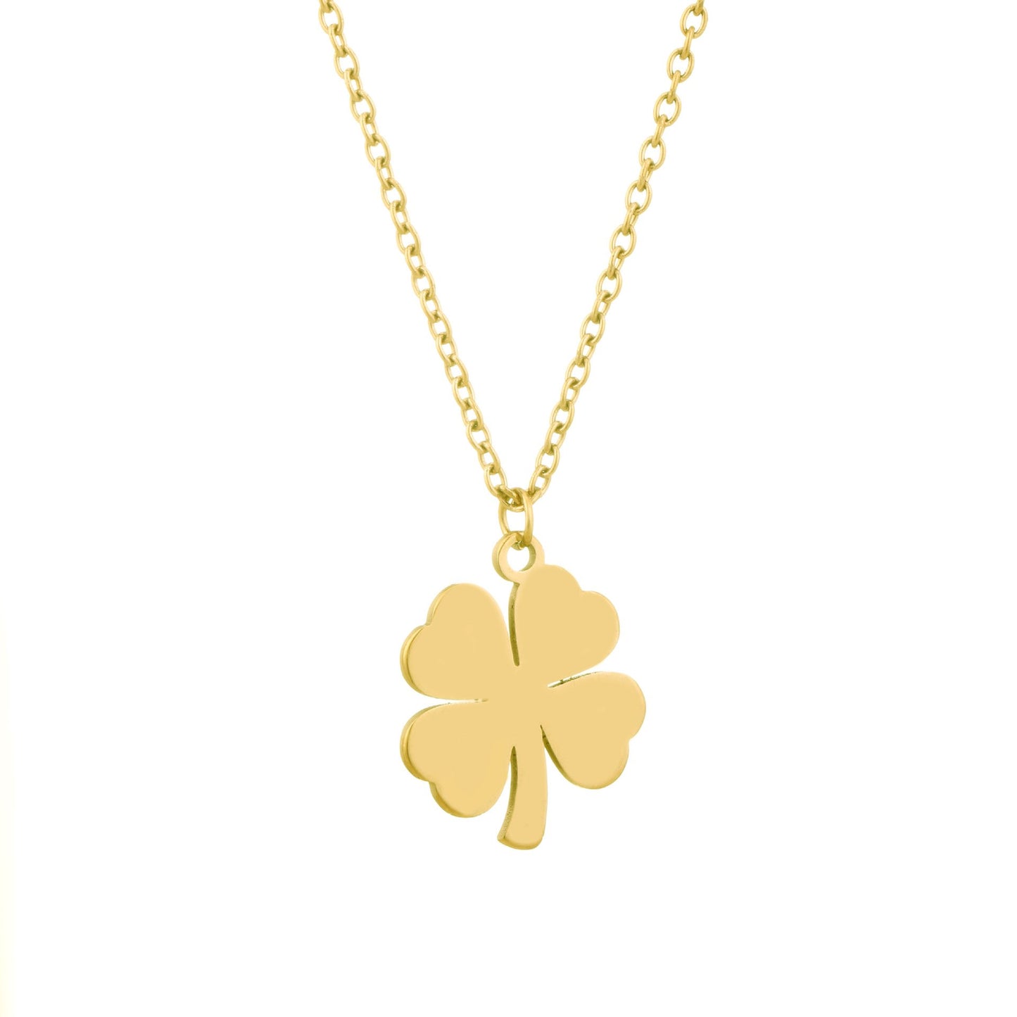 Titanium steel glossy lucky four-leaf clover necklace female fashion light luxury item small jewelry Valentine's Day gift
