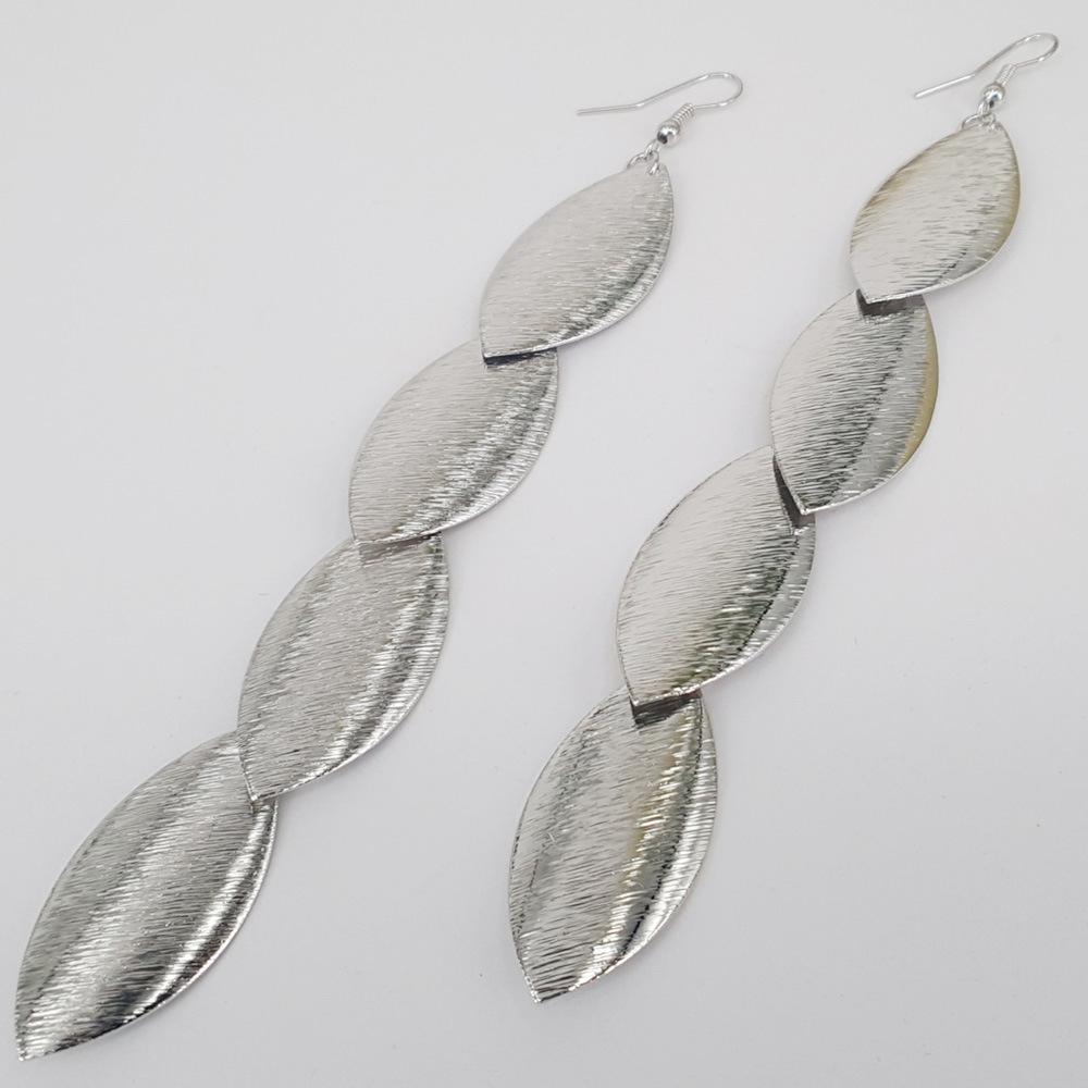 Long multi-layer water drop tassel brushed earrings Long earrings Exaggerated earrings