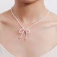 Jewelry super fairy temperament sweet ins retro personality crystal bow necklace female choker necklace