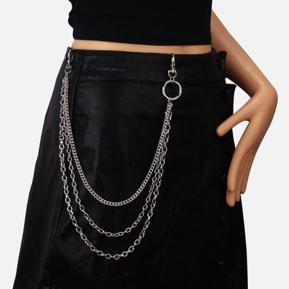 Punk waist chain multi-layer chain personality creative body chain hip-hop rock retro trend pants chain