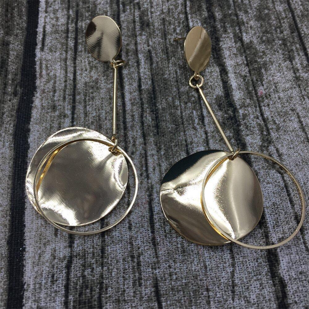 Fashion shiny twisted piece ring long rod earrings birthday party night performance earrings stall