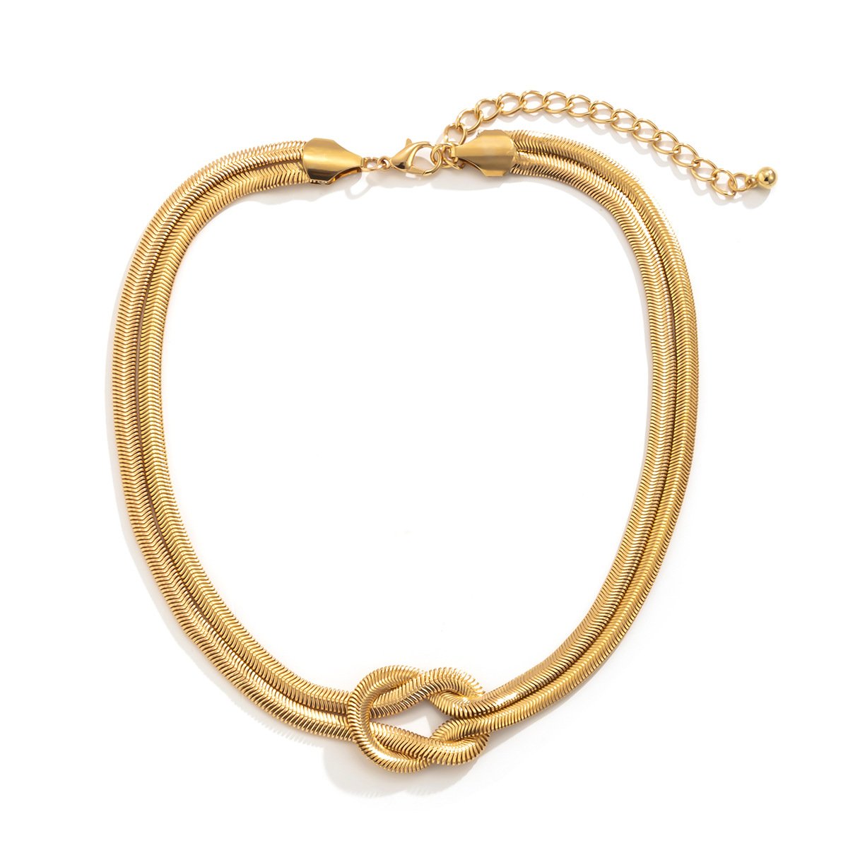 Jewelry metal texture knotted chain necklace female punk hip-hop geometric clavicle necklace