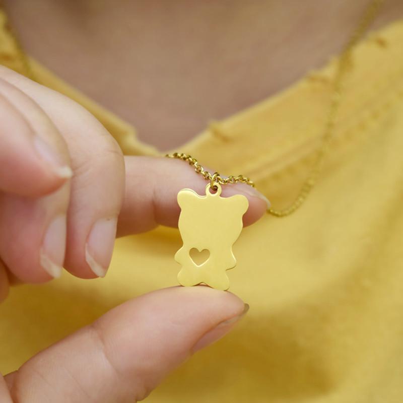 Ins light luxury small fragrance necklace female creative small animal cute bear necklace popular jewelry