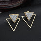 Fashion Simple Geometric Stud Earrings Women Marble Pattern Turquoise Earrings Earrings
