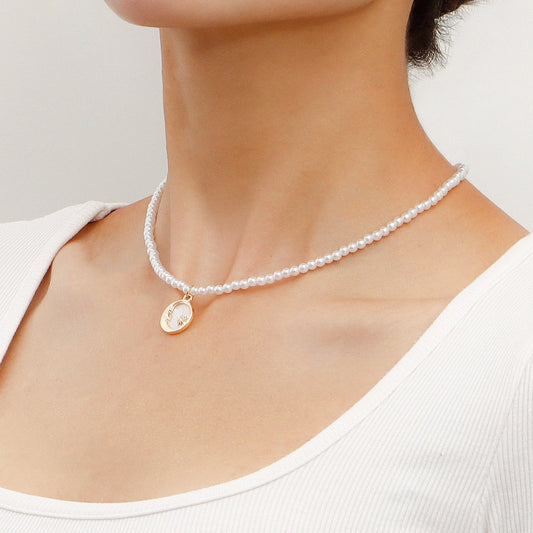 Jewelry Imitation Pearl Necklace Women's Advanced Design Sense Small Clavicle Chain Women's Fashion Light Luxury Necklace