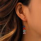 Personality, fashion, light luxury, niche, high-end design, stainless steel golden angel number 4444 color earrings