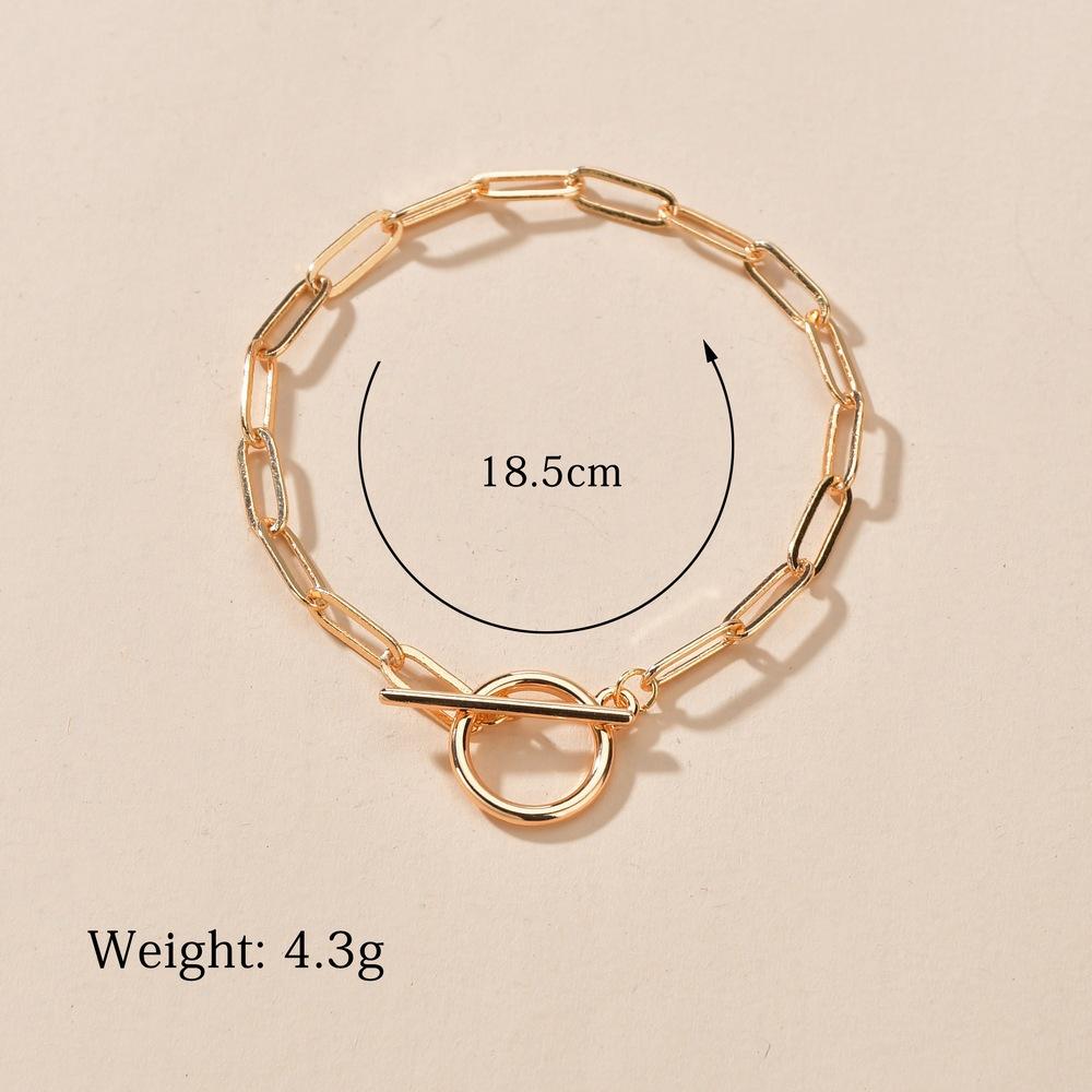 Accessories Square Chain Bracelet Simple Couple OT Buckle Chain Bracelet Hip Hop Jewelry