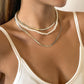 Jewelry Hip Hop Retro Metal Snake Bone Chain Necklace Temperament Simple Imitation Pearl Clavicle Necklace