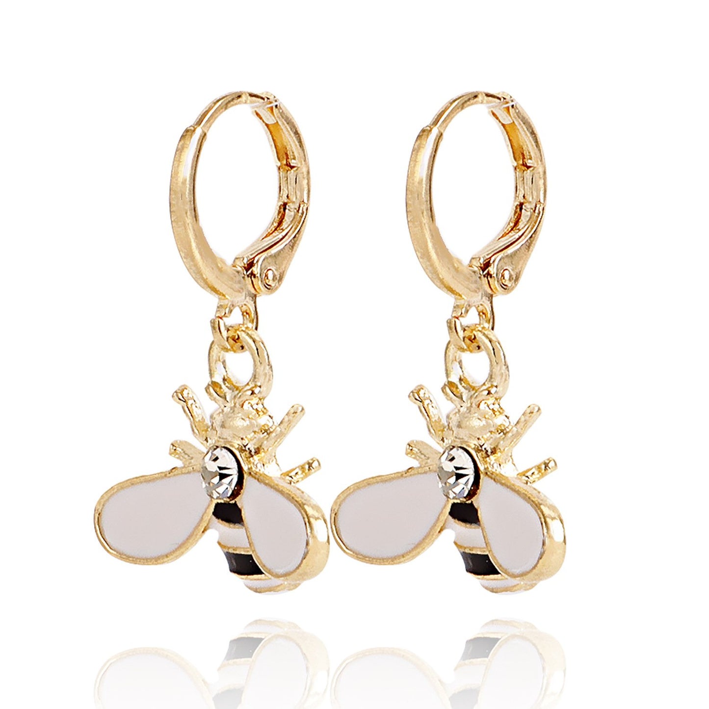 Jewelry ins hot girl multi-element bee geometric pendant earrings female earrings high-end ladies