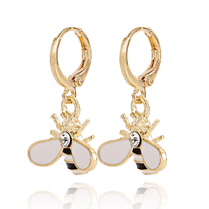 Jewelry ins hot girl multi-element bee geometric pendant earrings female earrings high-end ladies