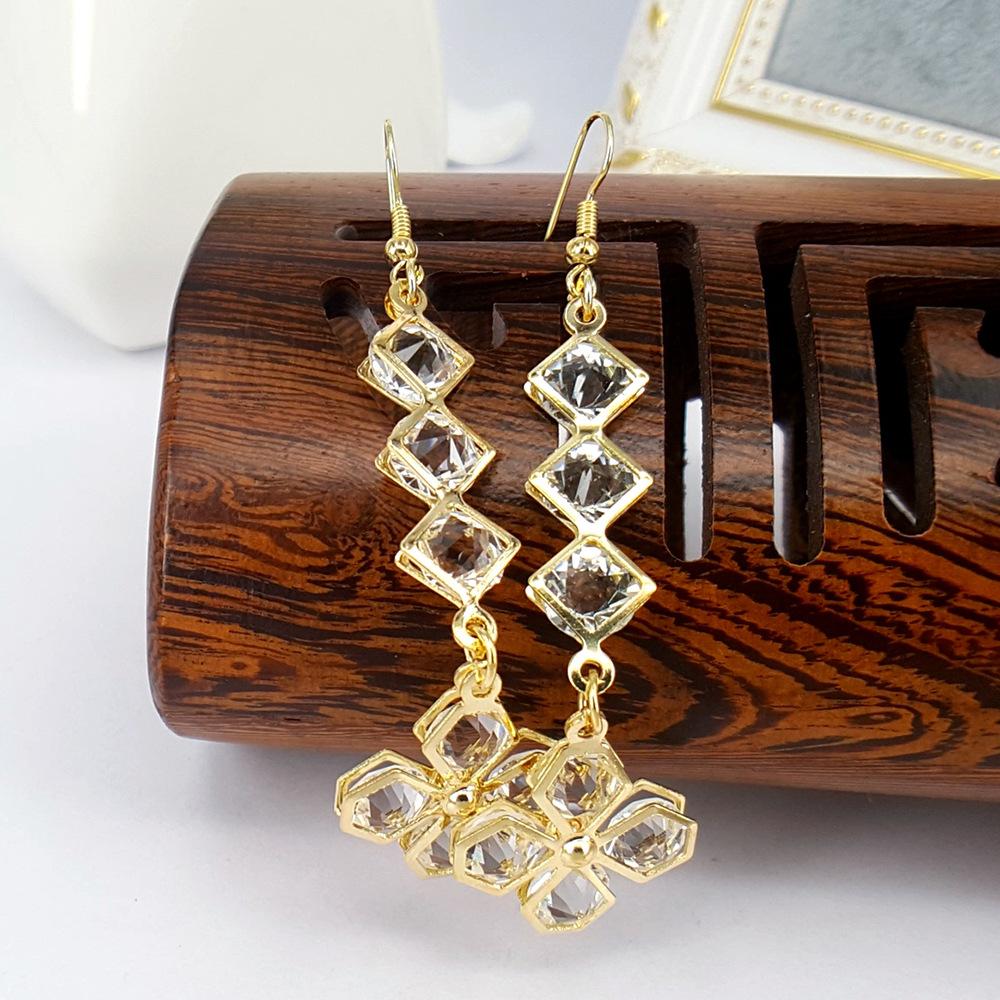 Long Earrings Rhombus Earrings Earrings Alloy Earrings Fashion Exaggerated Earrings