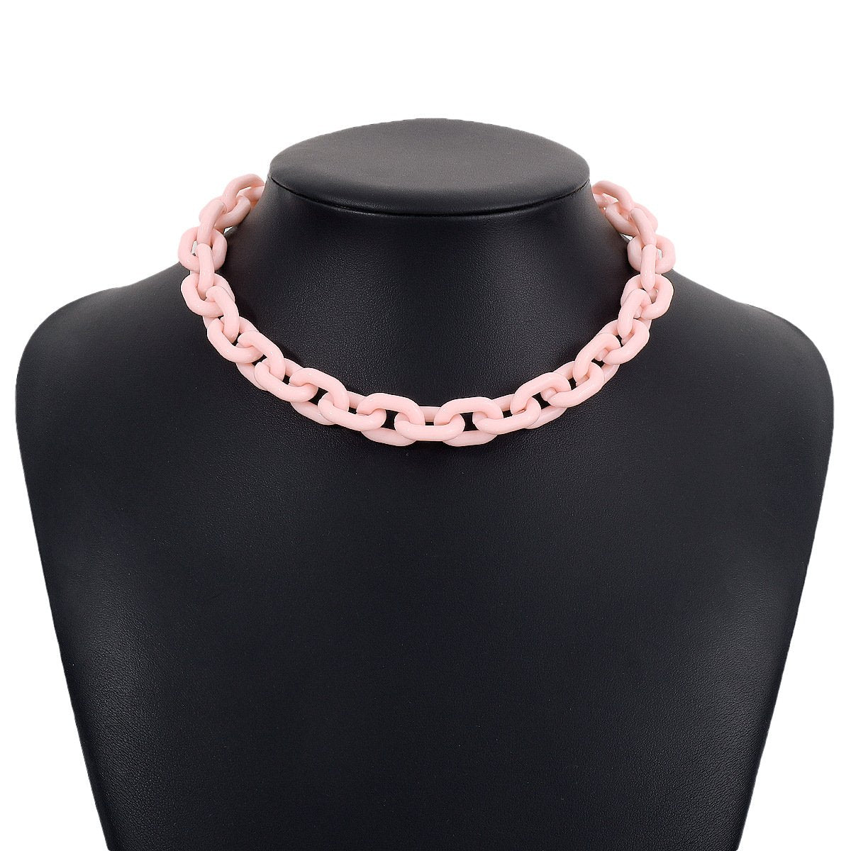 N932 Exaggerated Punk Hip Hop Resin Necklace Alloy Acrylic Retro Thick Chain Clavicle Chain Female