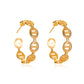 Exaggerated geometric hollow earrings cold C-shaped pig nose earrings net red trend metal earrings accessories