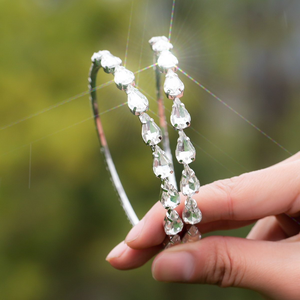 Jewelry personality color drop-shaped diamond earrings female exaggerated geometric ring geometric earrings