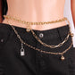 Trendy retro padlock ball decoration body chain female fashion personality multi-layer chain waist chain