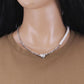Necklace ins female hip-hop trend stainless steel collarbone chain fashion heart glass pearl necklace