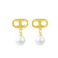 Retro temperament pearl earrings female ins fashion simple metal geometric earrings net red earrings trend