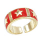 ZR43 Jewelry Fashion Net Red Star Ring Sweet Creative Zircon Open Ring Female