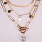 Snake bone chain sequin tassel multi-layer necklace femininity special-shaped pearl OT buckle necklace female