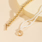 Jewelry Temperament Cold Geometric Bead Necklace Simple Imitation Pearl Beaded Stitching Necklace Female