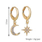 Accessories Personality Asymmetrical Star Moon Earrings Female Micro-inlaid Zircon Earrings Earrings Jewelry