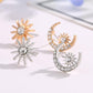 Xingyue series earrings cute star moon diamond inlaid asymmetrical earrings small fresh diamond earrings