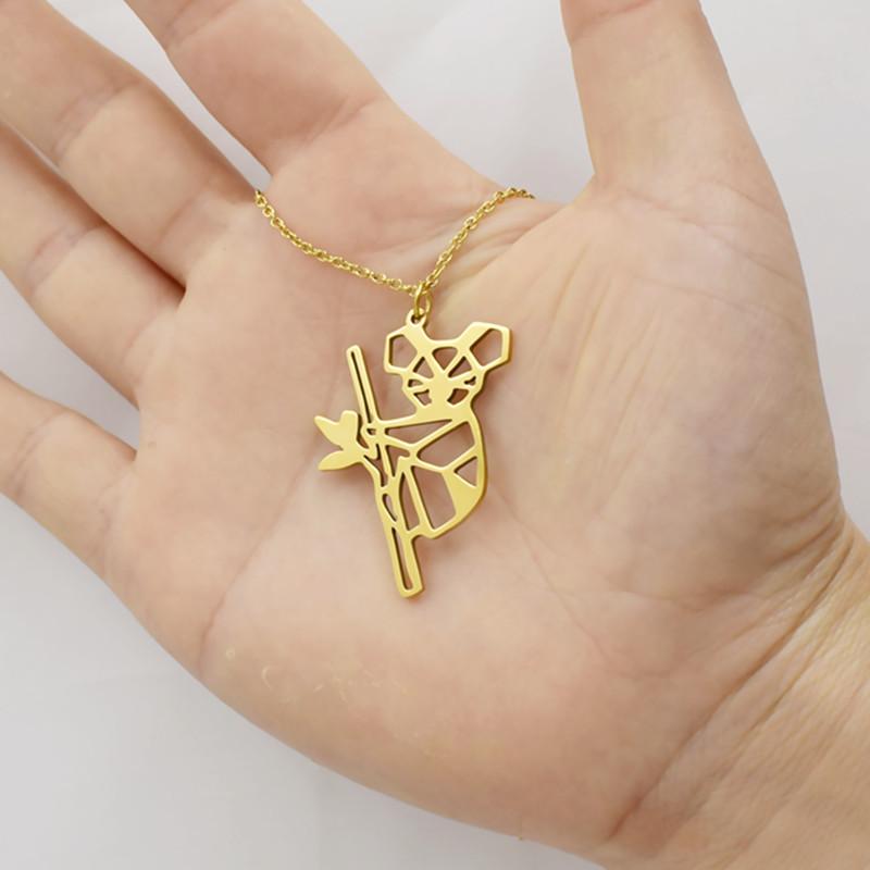 Creative Versatile Hollow Karaoke Bear Necklace Paper Folded Cartoon Karaoke Bear Pendant