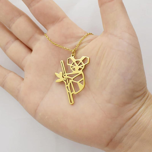 Creative Versatile Hollow Karaoke Bear Necklace Paper Folded Cartoon Karaoke Bear Pendant