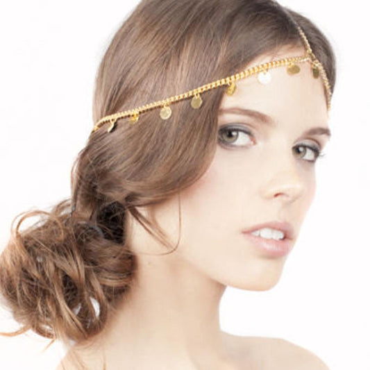 Hair accessories street shot super shiny sequins tassel chain headdress headband hair accessories