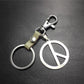 Quan Zhilong GD anti-war logo stainless steel key chain pendant cowhide connection piece Valentine's Day gift world peace