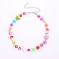 Jewelry flower smiley acrylic five-pointed star necklace female soft pottery animal head pearl necklace