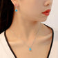 Fashion Temperament Jewelry Necklace Earrings Two-Piece Set Round Multicolor Zircon Pendant Set