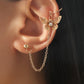 ins simple one-piece butterfly ear clip retro long tassel earrings elegant temperament earrings jewelry female