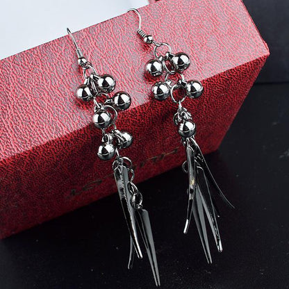 Exaggerated Women's Earrings Willow Leaf Tassel Earrings Night Party Earrings Accessories