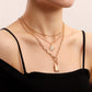 Niche Padlock Metal Exaggerated Ball Clavicle Chain Fashion Octagram Multi-layered Necklace Accessories