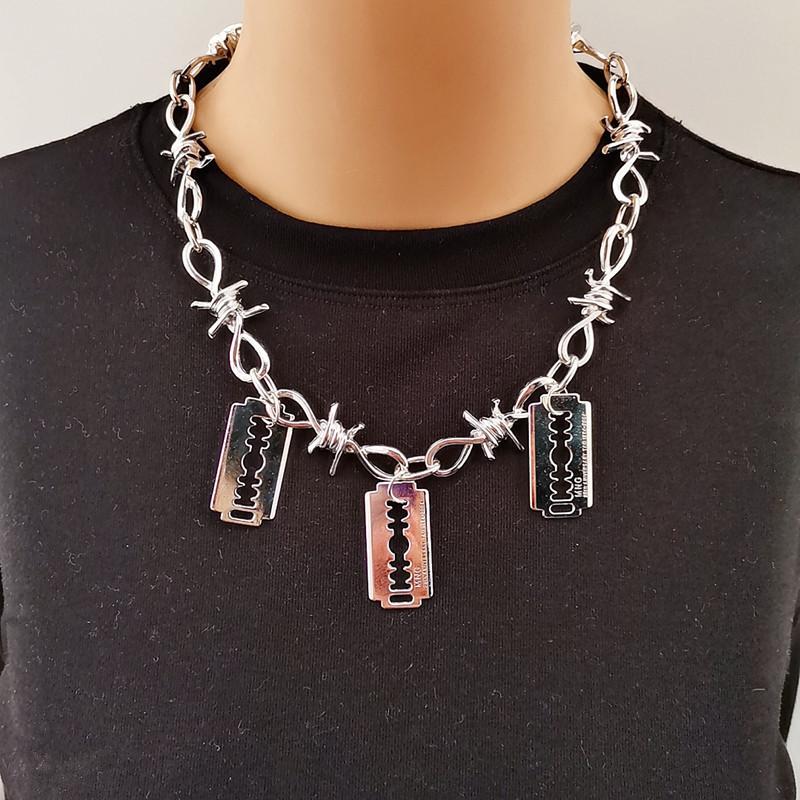 Thorn Necklace Prickly Indifferent Men's and Women's Design Blade Pendant Cool Soil Cool National Tide Necklace