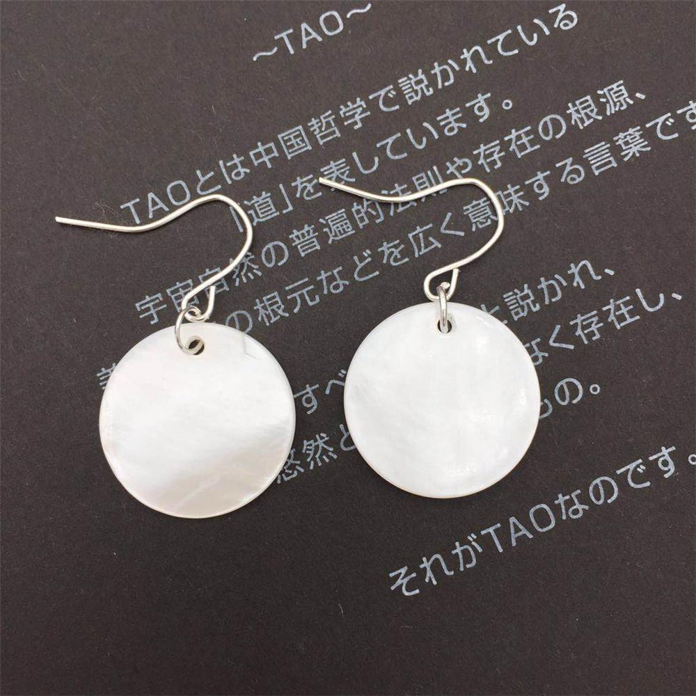 Natural shell 925 silver-plated hook hypoallergenic short simple fashion women's earrings summer earrings ear clips