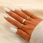 Fashionable and simple lady's stainless steel opening cute wheat ears dripping oil star and moon set ring