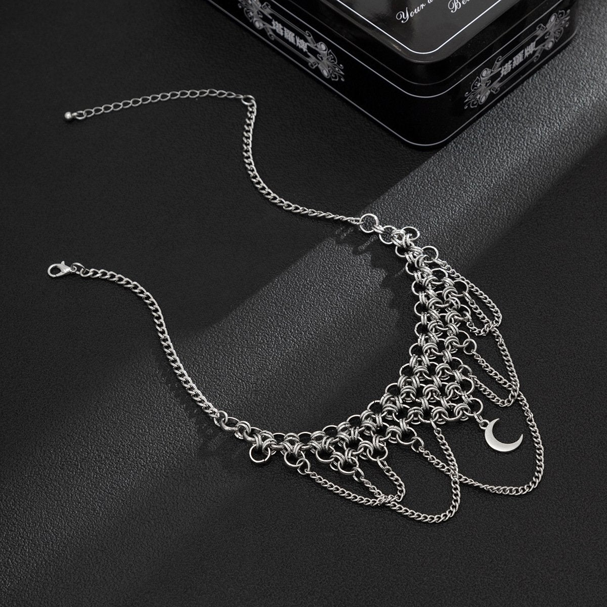 Jewelry fashion heavy industry metal chain necklace punk multi-layer meniscus cross necklace female