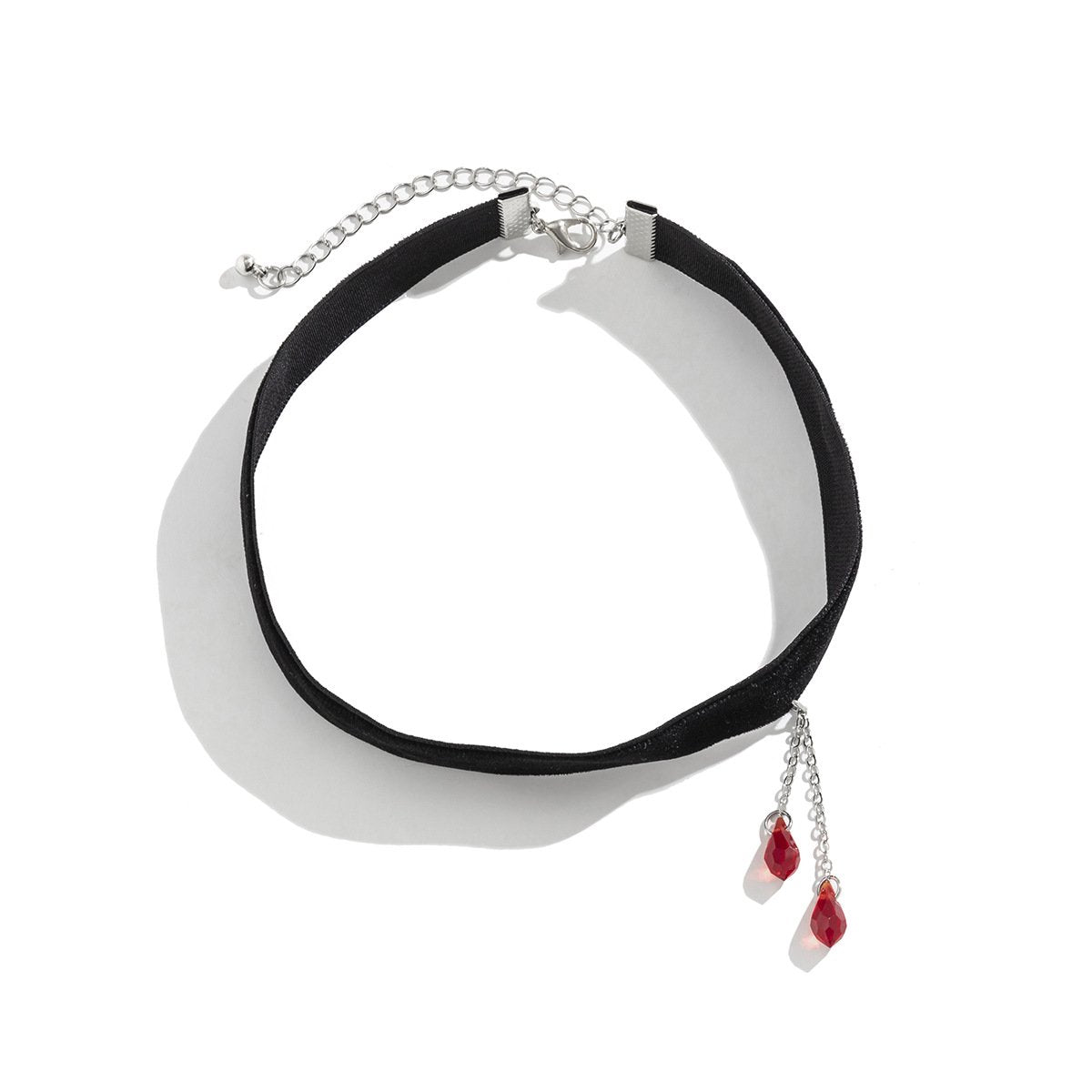 Jewelry dark water drop imitation crystal tassel choker necklace Gothic sweet cool velvet necklace
