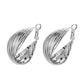 Retro Hong Kong C-Shaped Earrings Frosty Cross Metal Line Simple Earrings Jieyue Jewelry