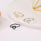 Knotted ring femininity simple hollow love opening ring peach heart heart-shaped ring
