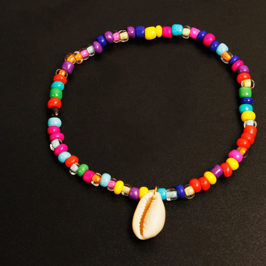 Accessories Colorful Mixed Color Rice Bead Shell Anklet Female Beach Personality Foot Jewelry