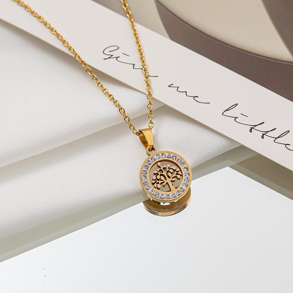 Kuaishou live broadcast fashion inlaid zircon four-leaf clover necklace femininity girls high sense creative simplicity