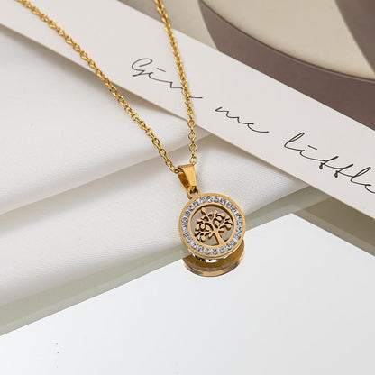 Kuaishou live broadcast fashion inlaid zircon four-leaf clover necklace femininity girls high sense creative simplicity
