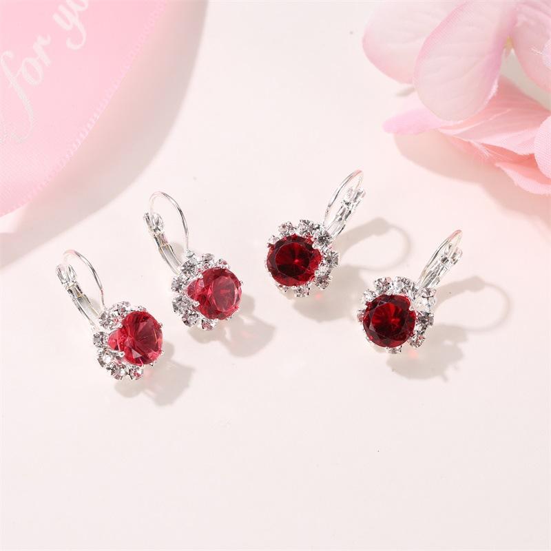 Fashion Round Crystal Diamond Sunflower Stud Earrings Classic Zircon Temperament Earrings Earrings